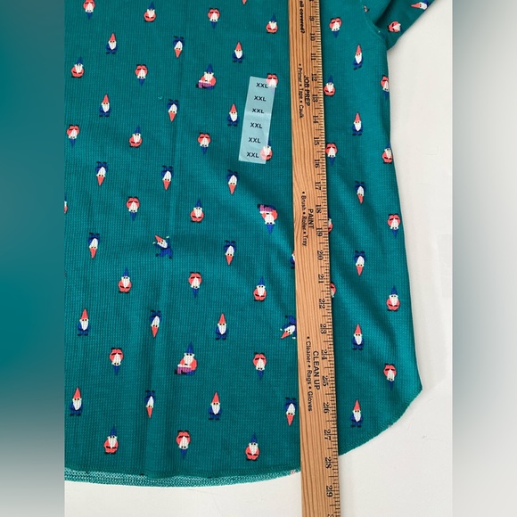 NWT Old Navy Womens Size XXL Green Thermal Shirt Gnomes Long Sleeve stretch - Picture 5 of 14